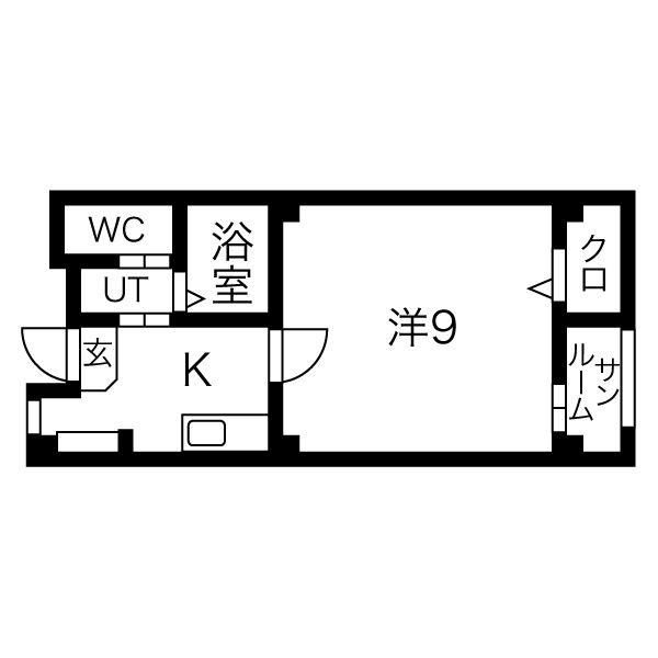 地下鉄東山線 千種駅 徒歩5分 5階建 築14年(1K/2階)の間取り写真