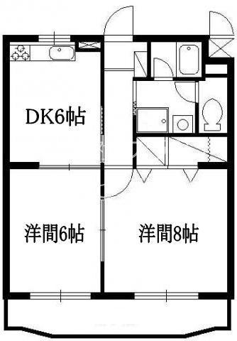 松下細島ライフ(2DK/3階)の間取り写真