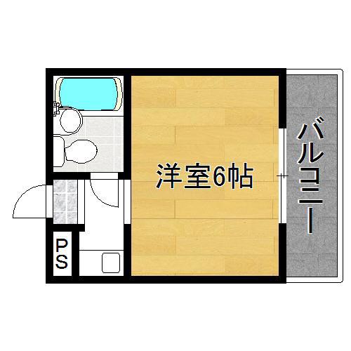 KUマンション(1K/6階)の間取り写真