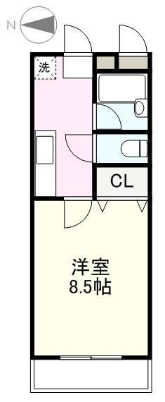 APARTMENT M(1K/4階)の間取り写真