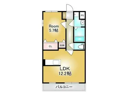 グランディール(1LDK/3階)の間取り写真