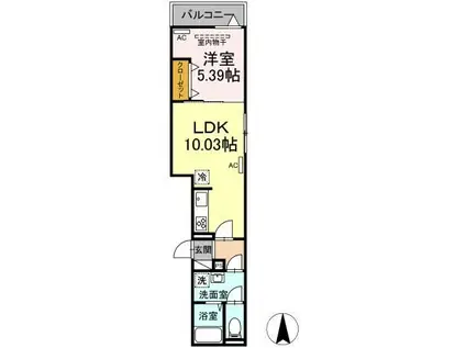セレスティア一ツ家(1LDK/3階)の間取り写真
