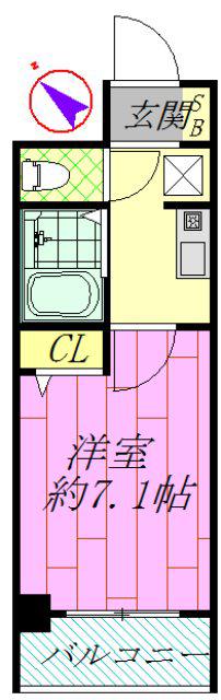 レジディア南行徳(1K/2階)の間取り写真