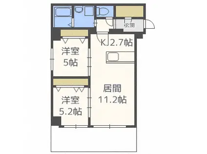 サンフロントNK(2LDK/2階)の間取り写真