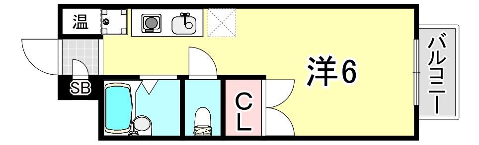エステートピアII(ワンルーム/1階)の間取り写真