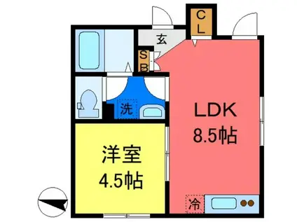 イゾ・ラピナ(1LDK/3階)の間取り写真