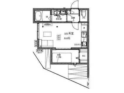 KEIAI RESIDENCE せんげん台5(1LDK/2階)の間取り写真