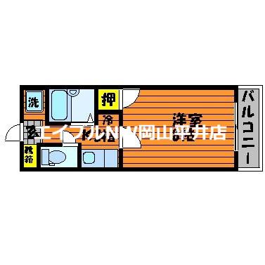 マーガレットM-II(1K/4階)の間取り写真
