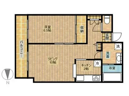 第三花森ビル(1LDK/2階)の間取り写真