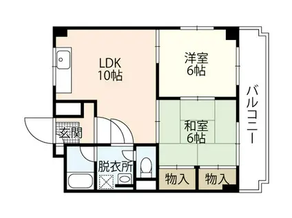 東宝牛田ビル(2LDK/2階)の間取り写真