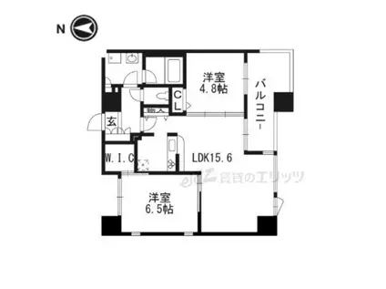 アーバネックス高槻芥川(2LDK/9階)の間取り写真