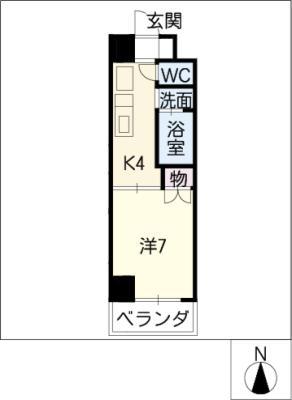 セントラル瑞穂(1K/8階)の間取り写真