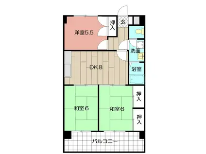 アーバンプラザ21(3DK/3階)の間取り写真