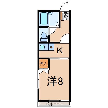 クレールIII(1K/1階)の間取り写真