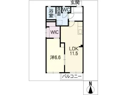 サンハイム ヒロセ A棟(1LDK/2階)の間取り写真