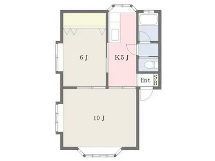 サンハイツ佐藤(2K/1階)の間取り写真