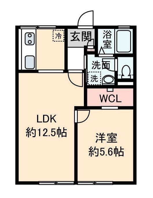 シティハイムエスポワールA(1LDK/1階)の間取り写真