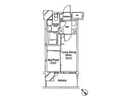 グランフォーレ呉服町(2K/9階)の間取り写真