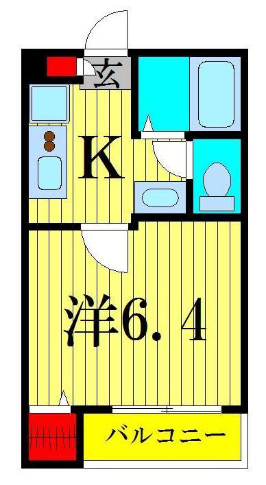 グランクオール金町(1K/2階)の間取り写真