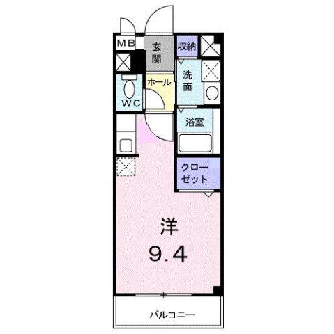センチュリー21J(ワンルーム/2階)の間取り写真
