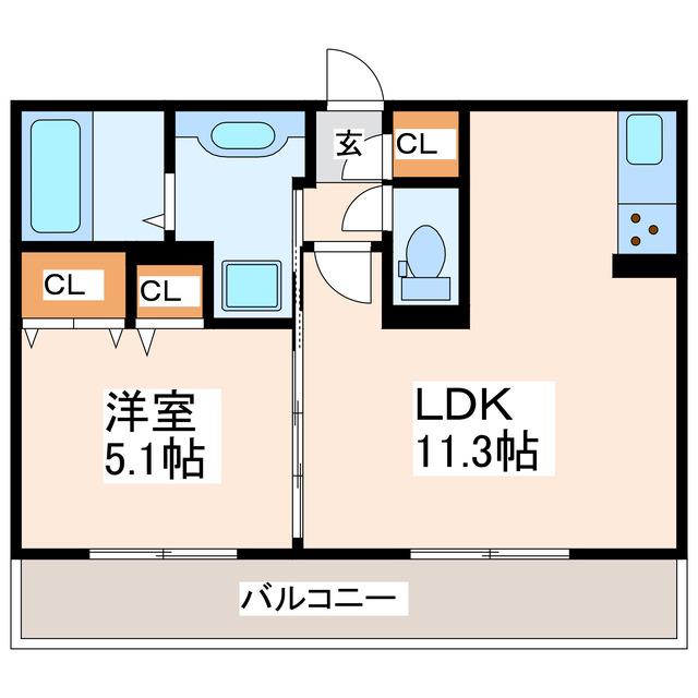 アガパンサス(1LDK/1階)の間取り写真