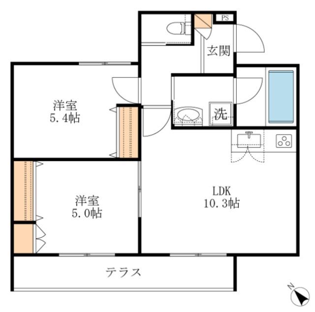 ISTANA KASHIWA(2LDK/1階)の間取り写真