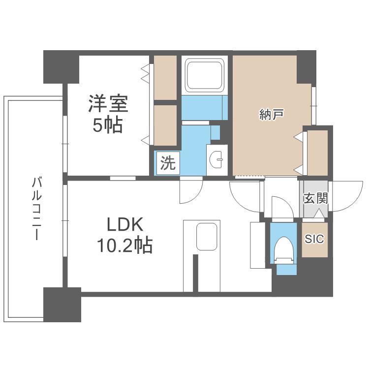 LOUIS RESIDENCE弁天町(1SLDK/7階)の間取り写真