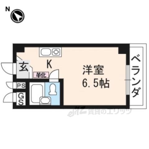 グリーンマンション赤尾(ワンルーム/2階)の間取り写真