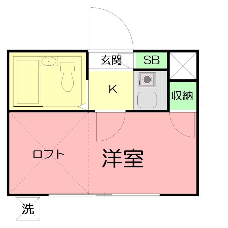 サザンテラス(1K/1階)の間取り写真