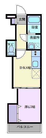 TKアンバーコート羽衣2(1DK/2階)の間取り写真
