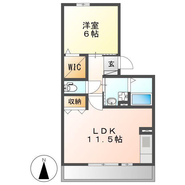 セジュール篠原(1LDK/2階)の間取り写真