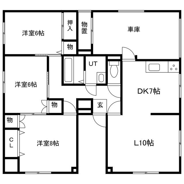 パレスイン・シマ(3LDK/1階)の間取り写真