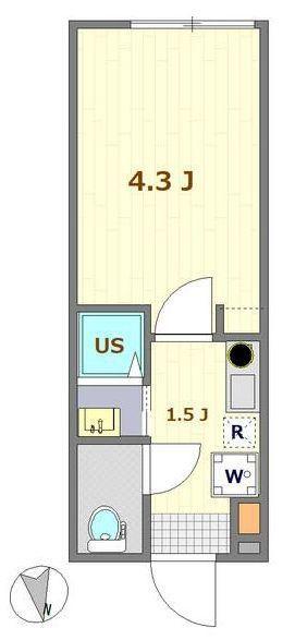 THE ROOMS 中野本町(1K/3階)の間取り写真