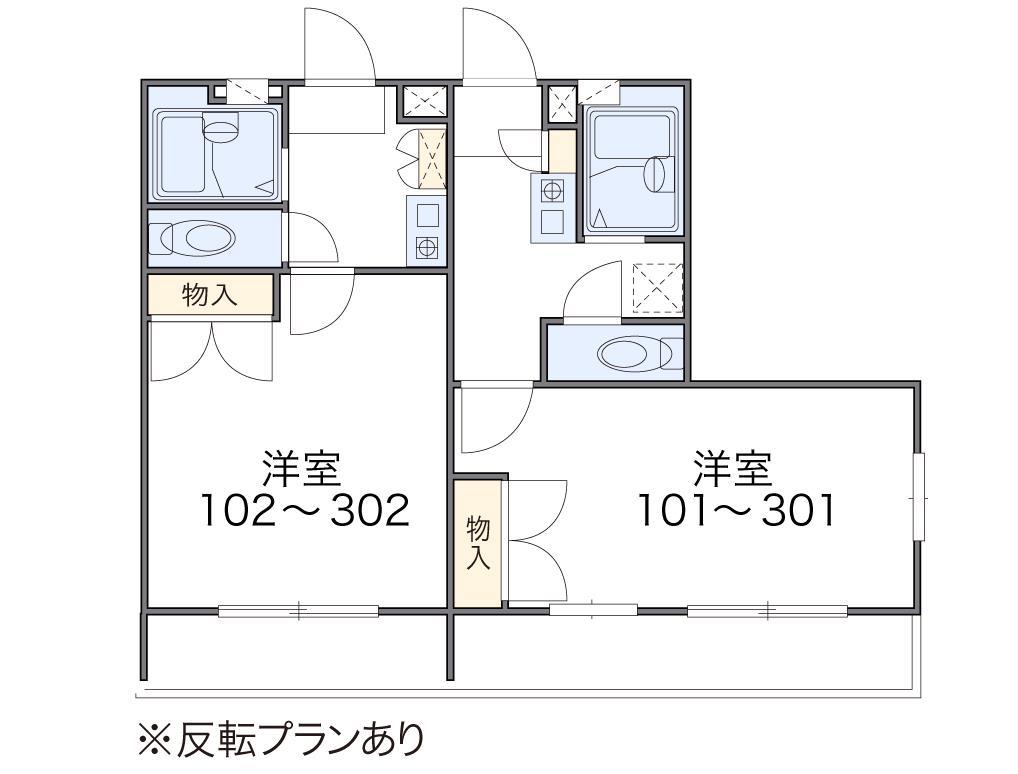 レオパレスST.LEAF 2号館(1K/1階)の間取り写真