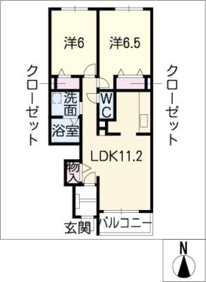 オレンジソーワ(2LDK/1階)の間取り写真
