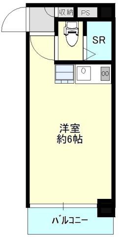 ピースシャトー加古町(ワンルーム/5階)の間取り写真