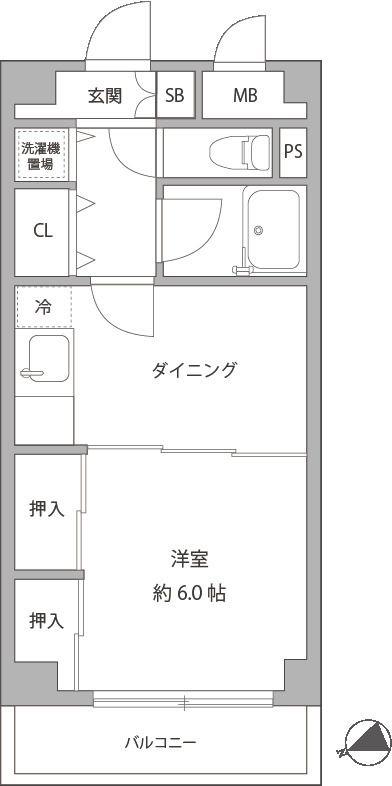 ケントコート藤沢妙善寺(1DK/1階)の間取り写真