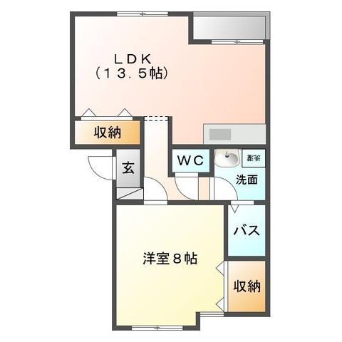 サニーコートC棟(1LDK/2階)の間取り写真