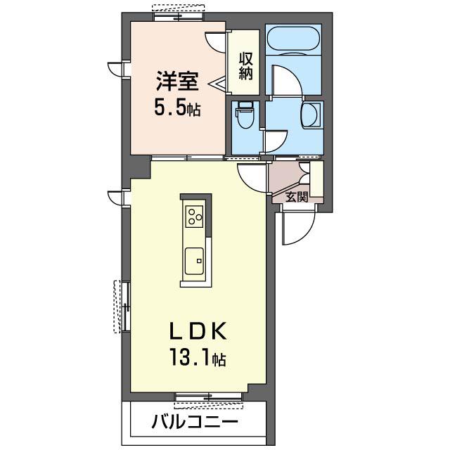 セルディーナ松波(1LDK/3階)の間取り写真