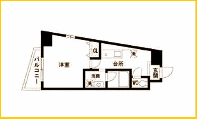 ビューテラス都筑(1K/6階)の間取り写真