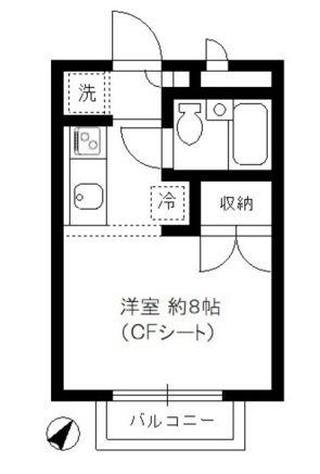 サニーコートかしわぎ(1K/2階)の間取り写真