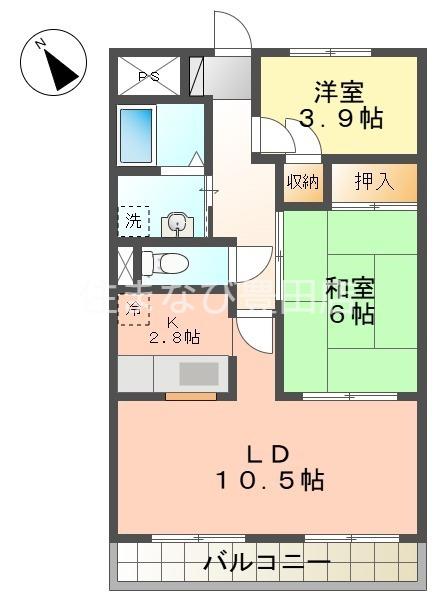 フレックス上豊田(2LDK/7階)の間取り写真