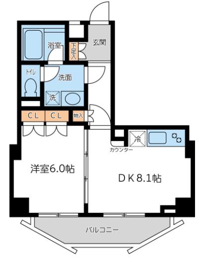 CITY SPIRE 若松町 CITT SPIRE若松町(1LDK/3階)の間取り写真