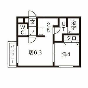 ルーエN15(1LDK/3階)の間取り写真