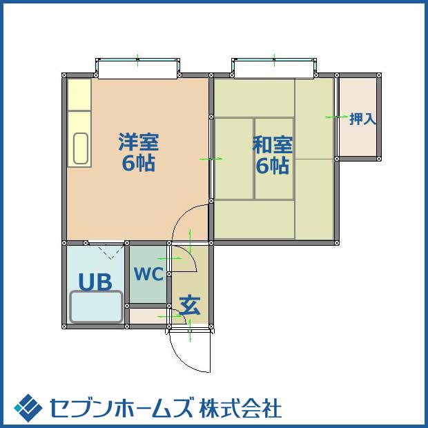 フロスティ菊水C(1DK/1階)の間取り写真
