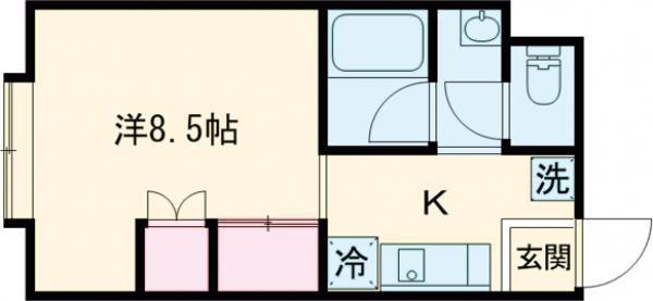 クレディーI(1K/2階)の間取り写真