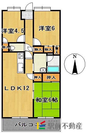 リアライズ新栄町(3LDK/4階)の間取り写真