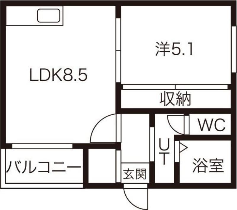 コートモンターニュ(1DK/2階)の間取り写真