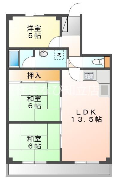 真栄マンション刈谷(3LDK/9階)の間取り写真