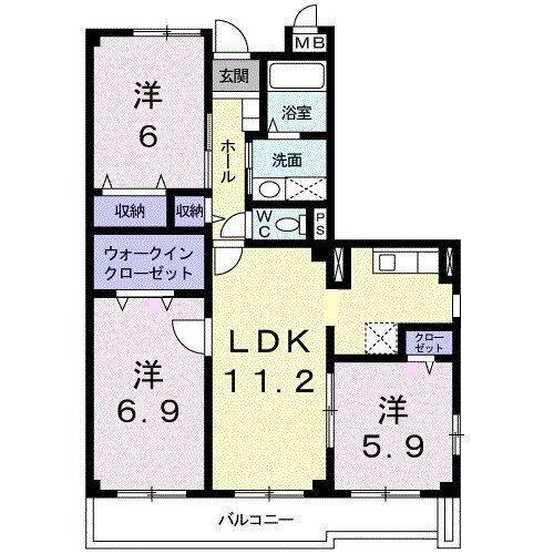 ANNEX-II(3LDK/1階)の間取り写真